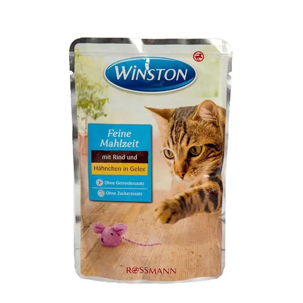 پوچ گربه با طعم گوشت گاو و مرغ وینستون – Winston — تصویر ۲
