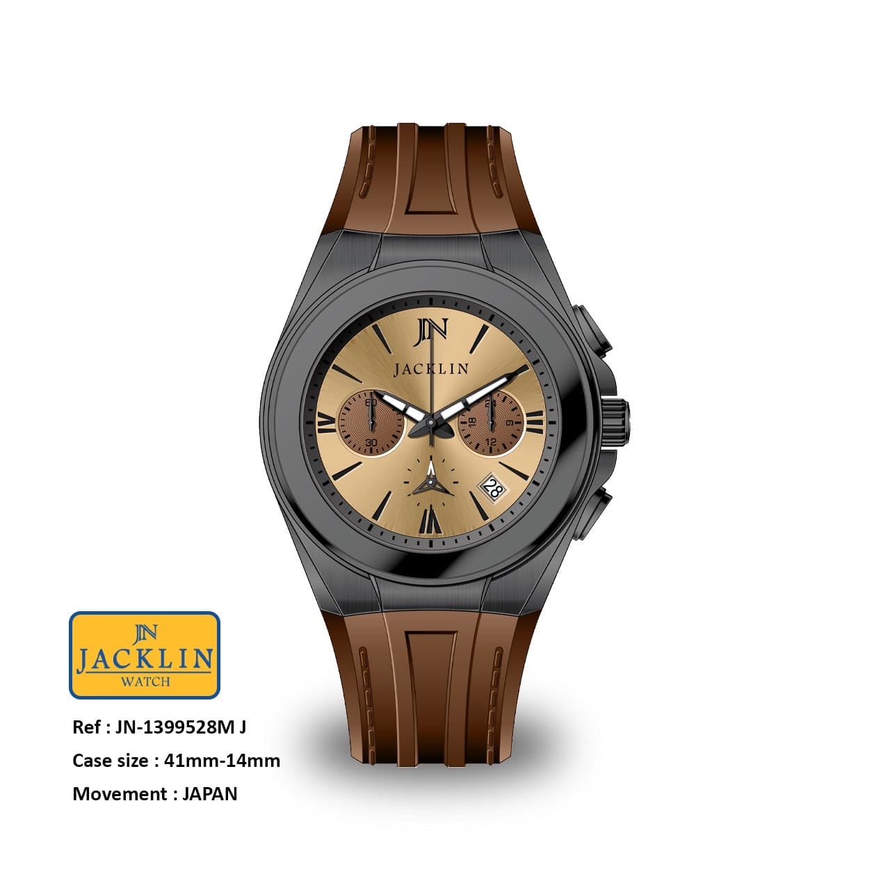 ساعت مردانه اسپرت اورجینال جَکلین مدل JN-1399528 موتور کوارتز ژاپن کیفیت عالی رنگ ثابت سایز 41 میلیمتر کرنوگراف کد 1924776 — تصویر ۹