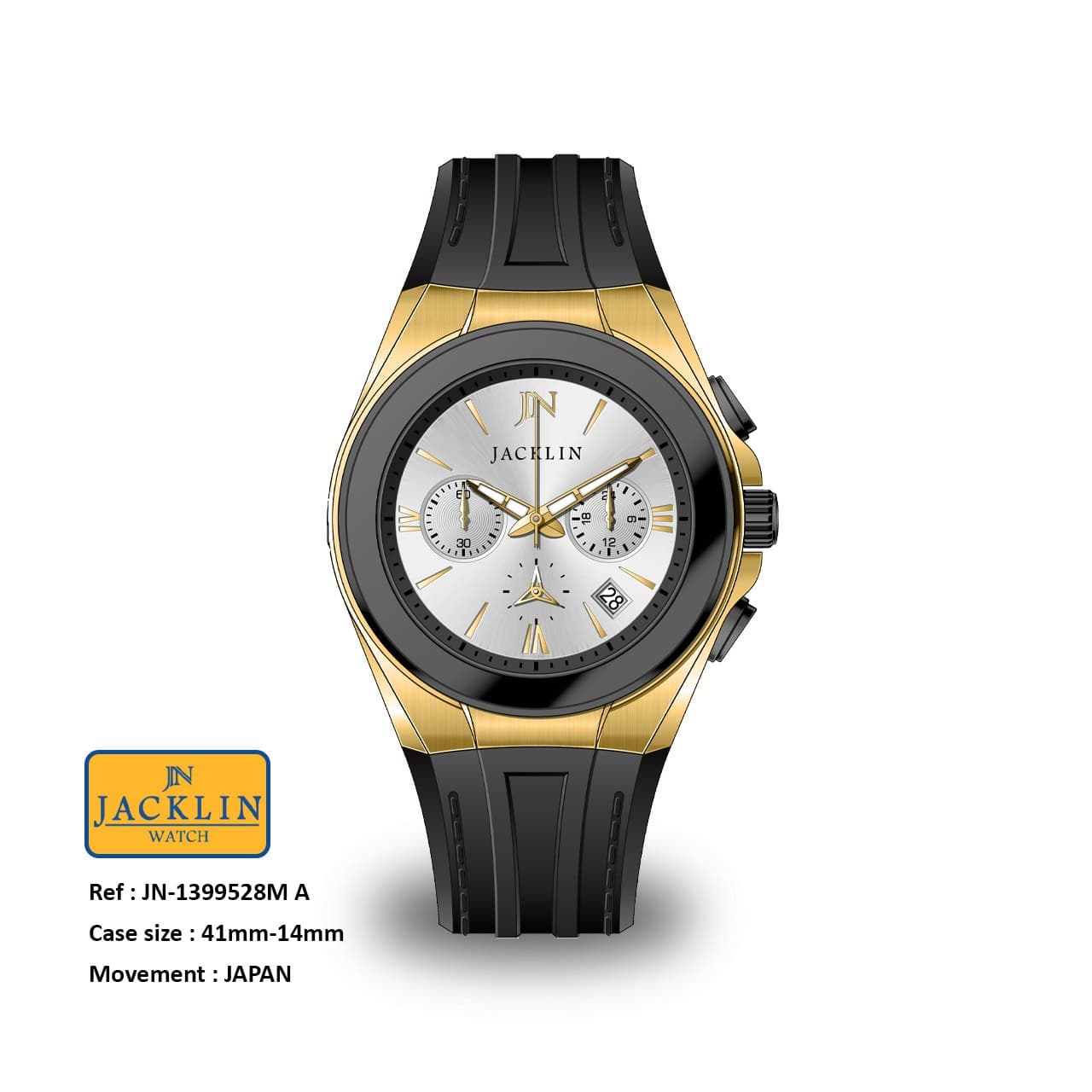 ساعت مردانه اسپرت اورجینال جَکلین مدل JN-1399528 موتور کوارتز ژاپن کیفیت عالی رنگ ثابت سایز 41 میلیمتر کرنوگراف کد 1924776 — تصویر ۵