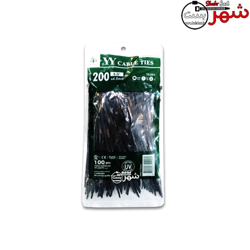 بست کمربندی پلاستیکی وای وای 20سانتیمتر عرض 4.8میلیمتر (YY) — تصویر ۲