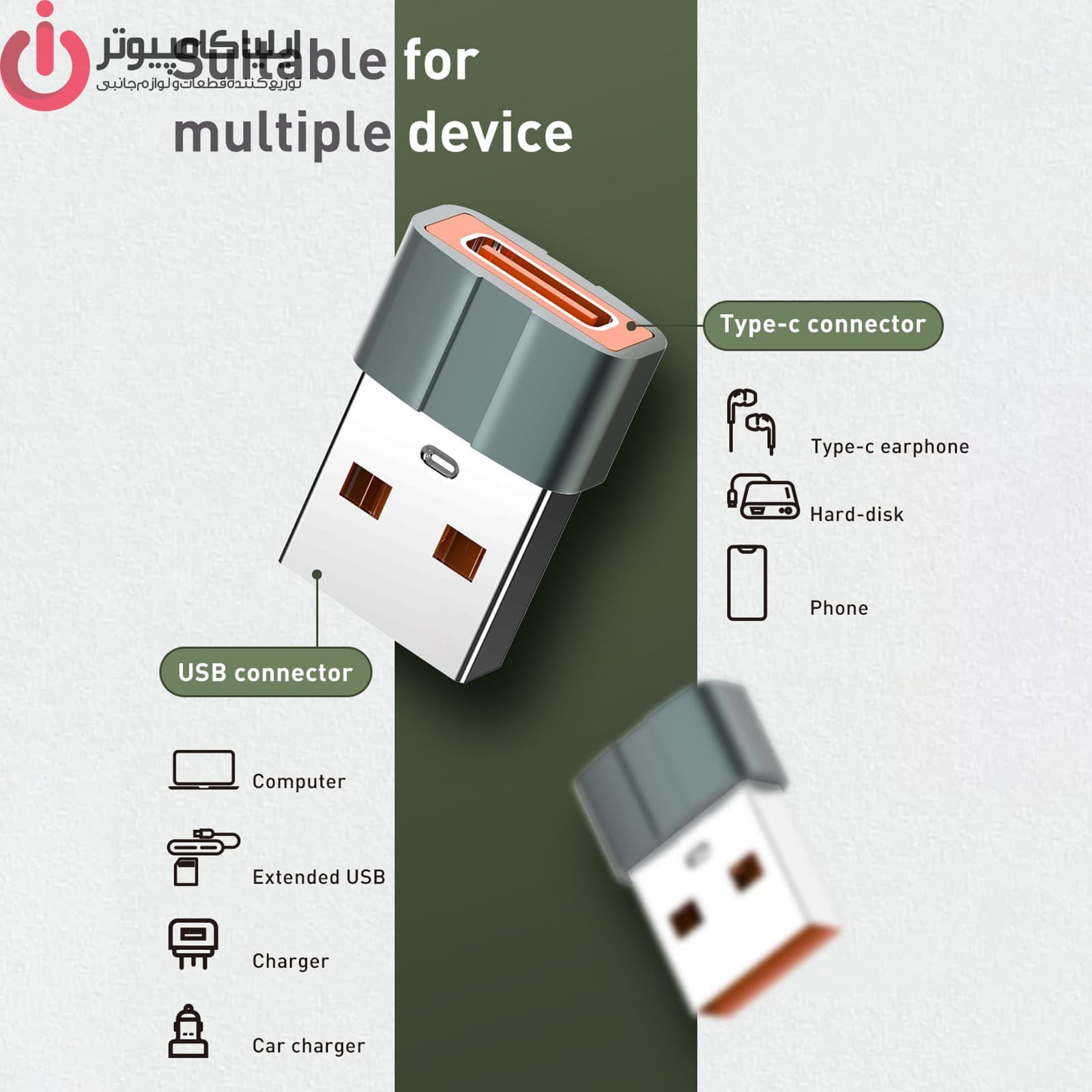 مبدل USB-C به USB الدینیو مدل LDNIO LC150 — تصویر ۱۱