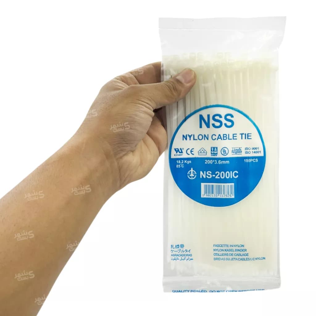 بست کمربندی پلاستیکی ان اس اس 20سانتیمتر عرض 3.6میلیمتر (NSS) — تصویر ۳