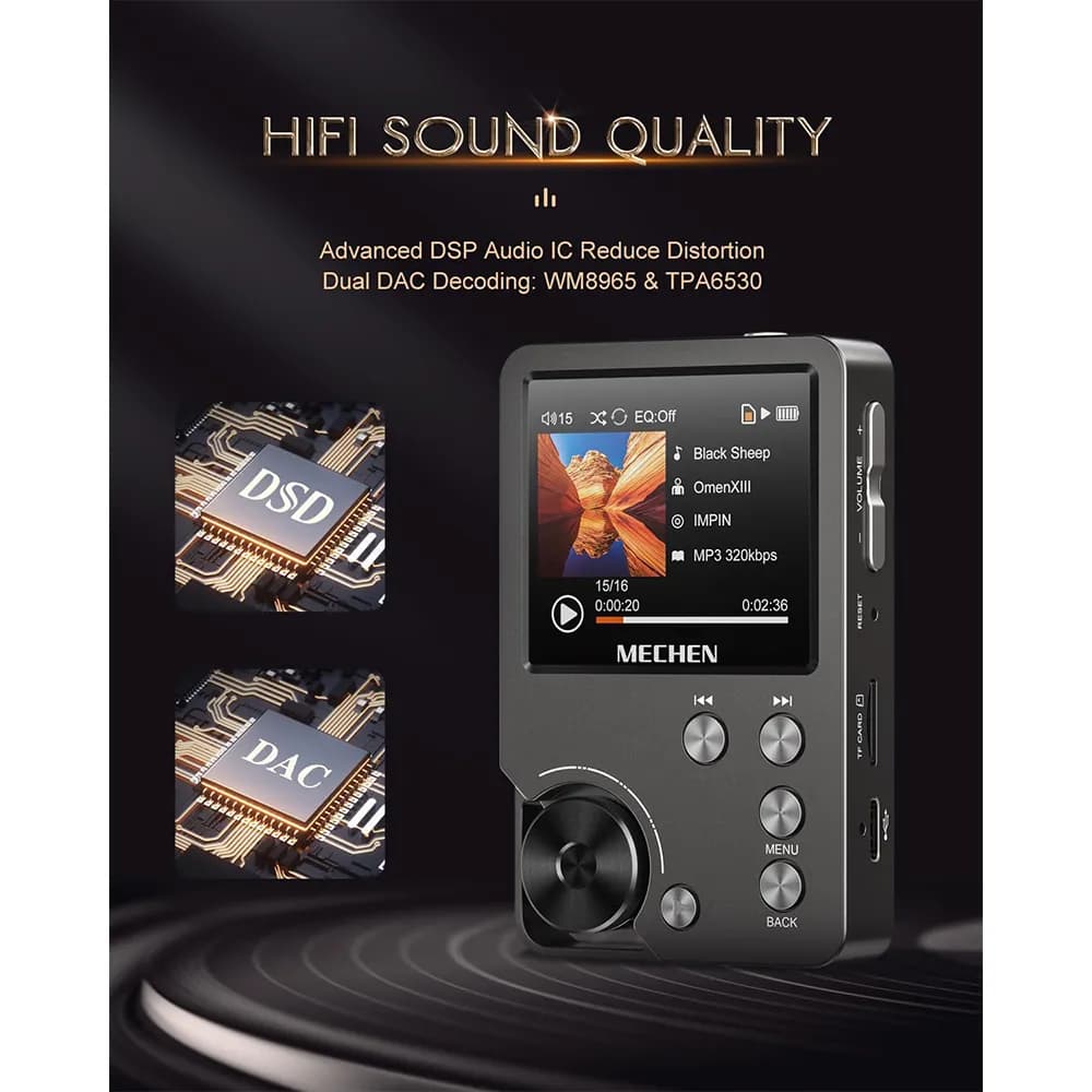 پخشکننده موسیقی HiFi و MP3 پلیر برند MECHEN مدل M30 — تصویر ۸