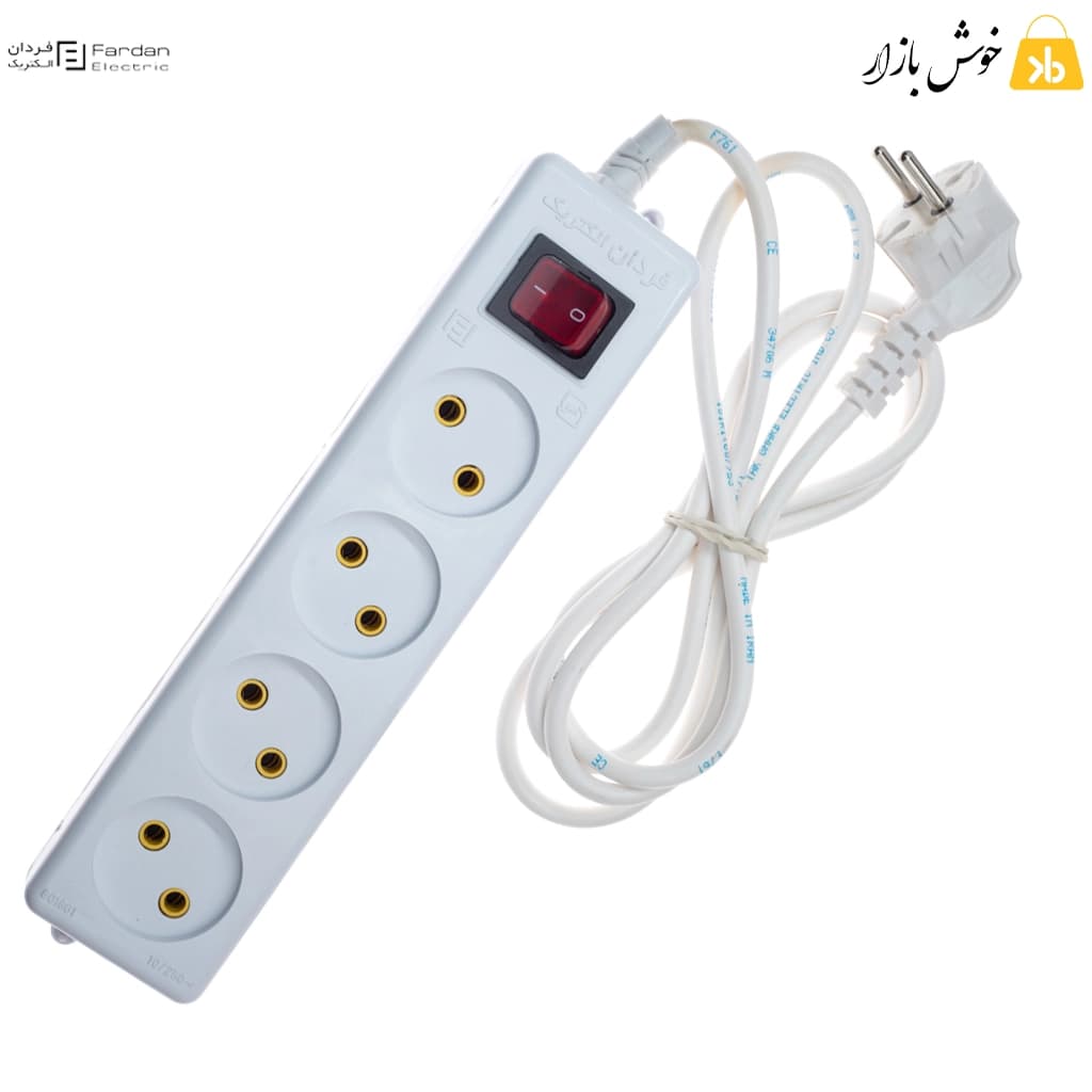 چهار راهی برق کلید دار فردان الکتریک با سیم 1.8 متری مغزی سرامیک — تصویر ۷