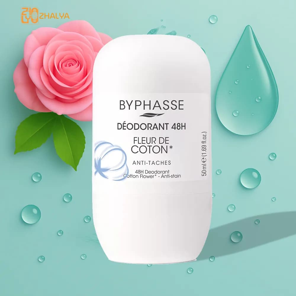 مام زیر بغل دئودورانت بایفاس Byphasse با رایحه گل پنبه حجم 50 میل — تصویر ۵