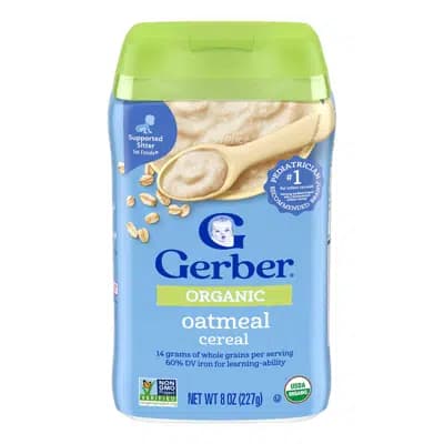 غذای کمکی ارگانیک جو دوسر گربر Gerber از ۴ ماهگی ۲۲۷ گرم — تصویر ۲