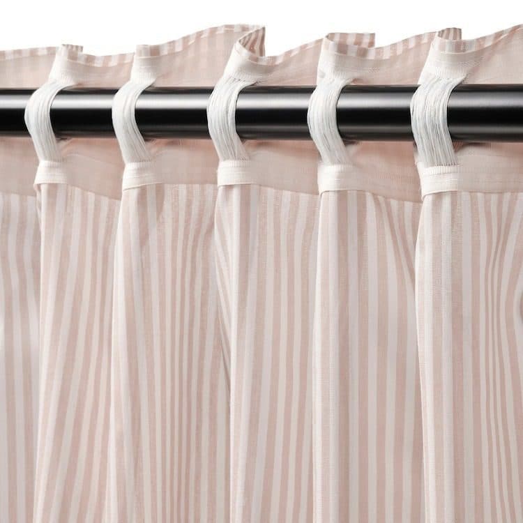 1 جفت پرده راه راه ایکیا BYMOTT، سفید/بژ، 120×300 سانتیمتر — تصویر ۴