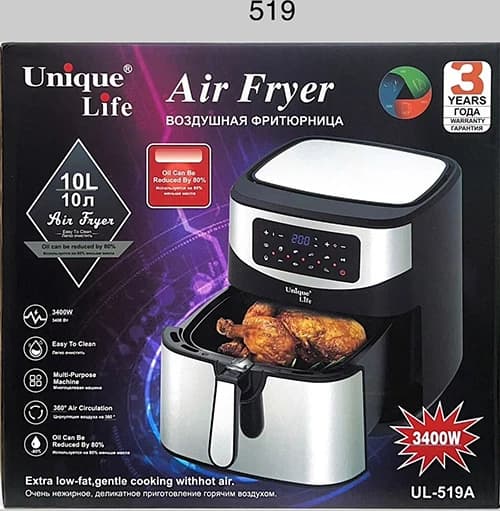 سرخ کن بدون روغن یونیک لایف مدل UL519A ظرفیت 10 لیتری — تصویر ۲