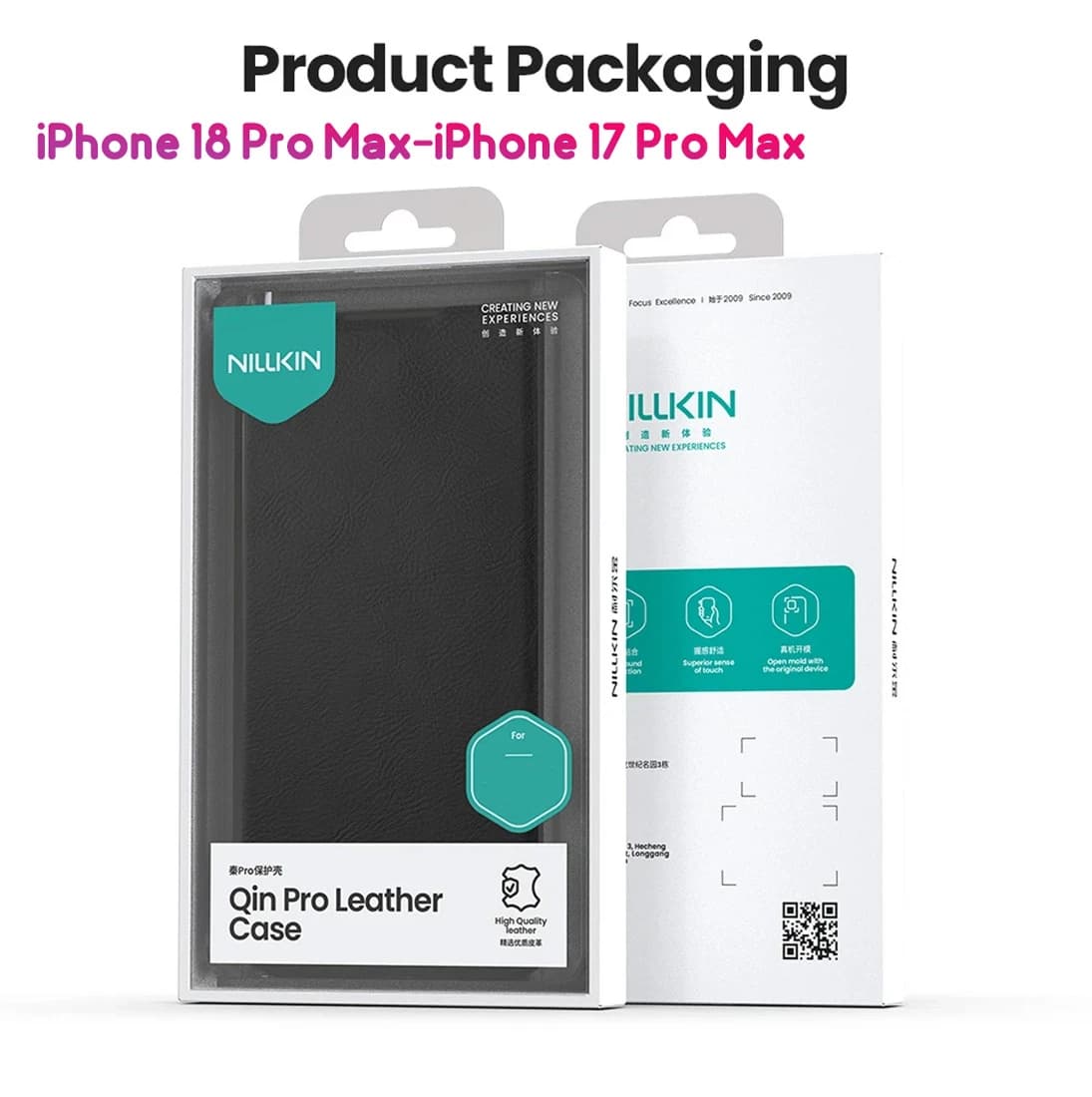 کیف چرمی محافظ دوربین دار iPhone 18 Pro Max مارک نیلکین مدل Qin Pro — تصویر ۱۲