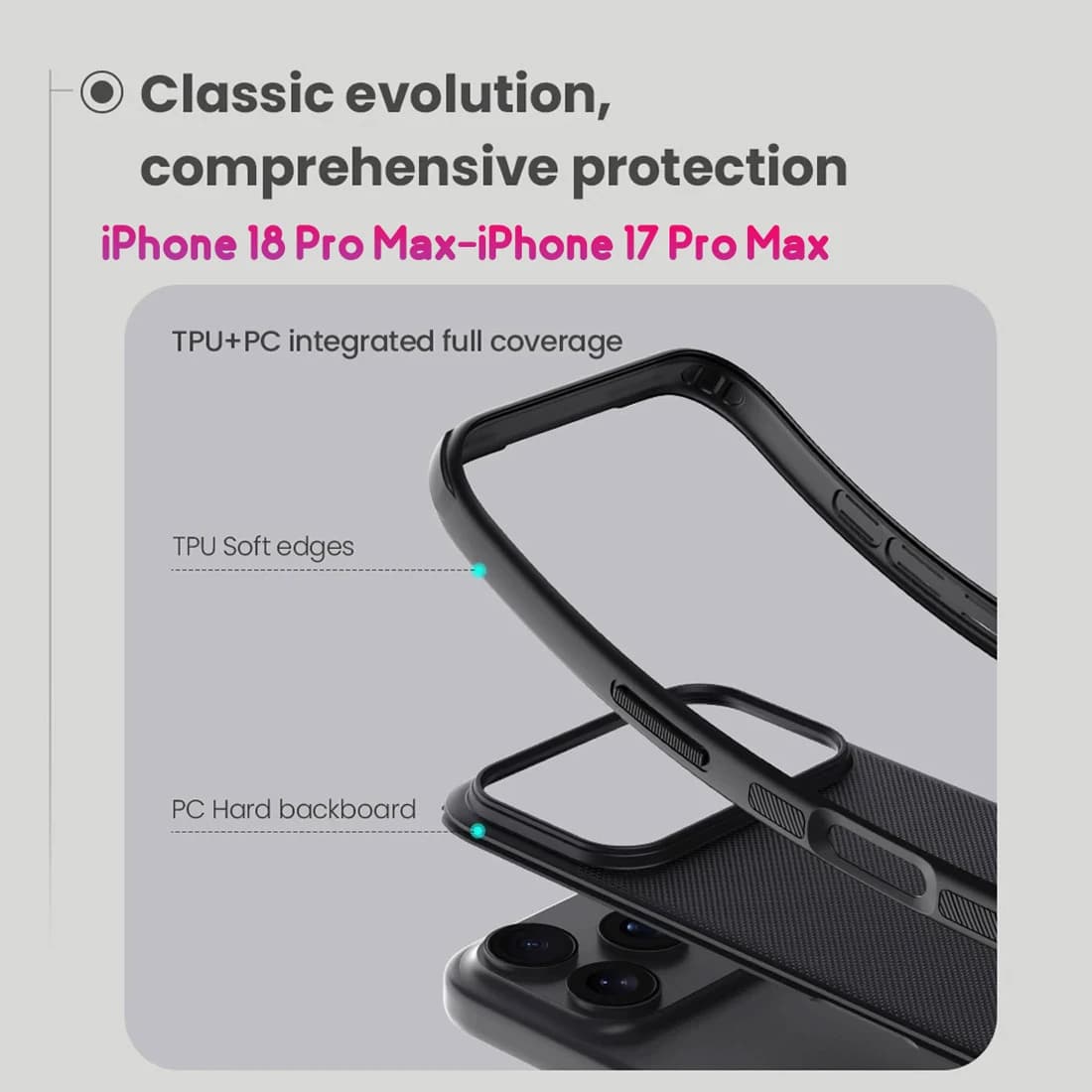 قاب ضدضربه مگنتی iPhone 18 Pro Max مارک نیلکین مدل Super Frosted Shield Pro Magnetic — تصویر ۱۱