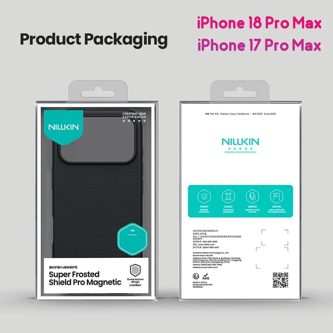 قاب ضدضربه مگنتی iPhone 18 Pro Max مارک نیلکین مدل Super Frosted Shield Pro Magnetic — تصویر ۲