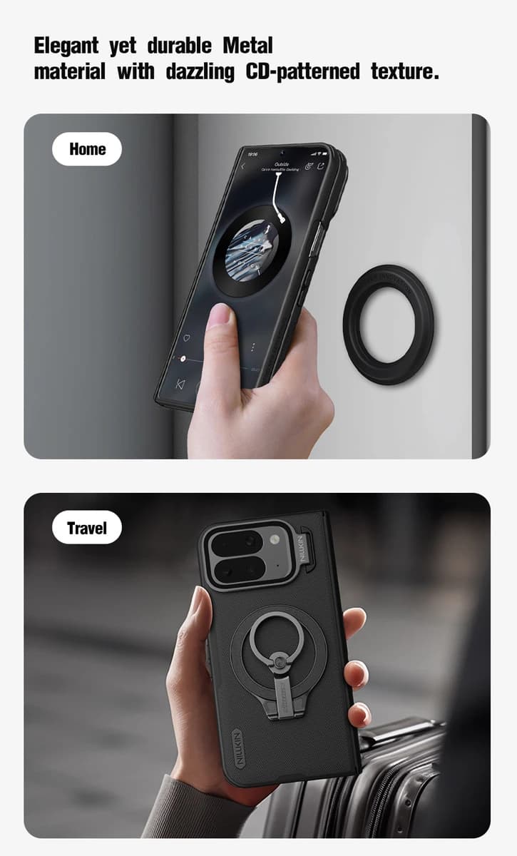 قاب مگنتی کمرا استند شفاف Google Pixel 10 Pro Fold مارک نیلکین مدل Super Frosted Shield Fold Magnetic — تصویر ۸