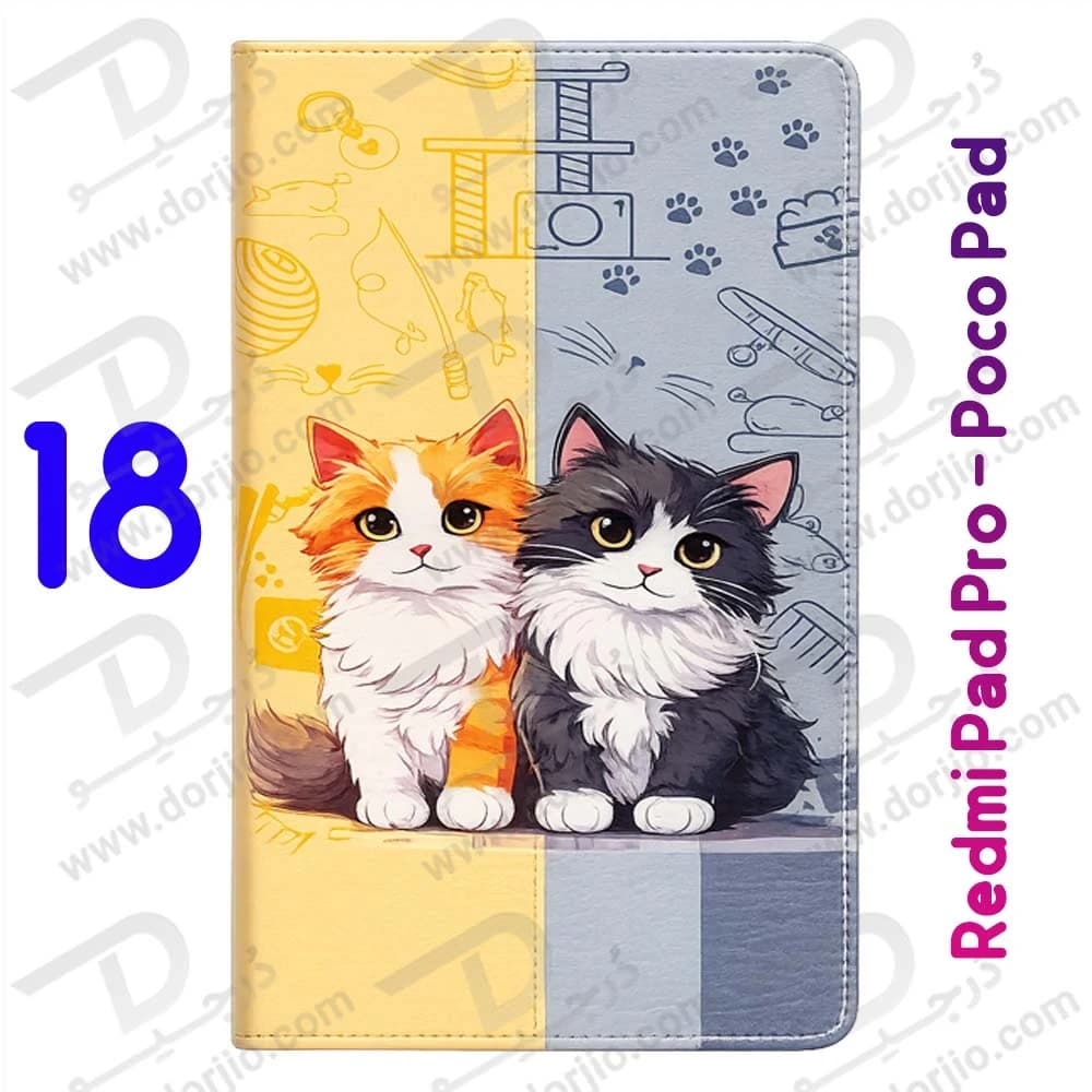 کیف Redmi Pad Pro مدل طرحدار فانتزی چرمی دور دوخت — تصویر ۳