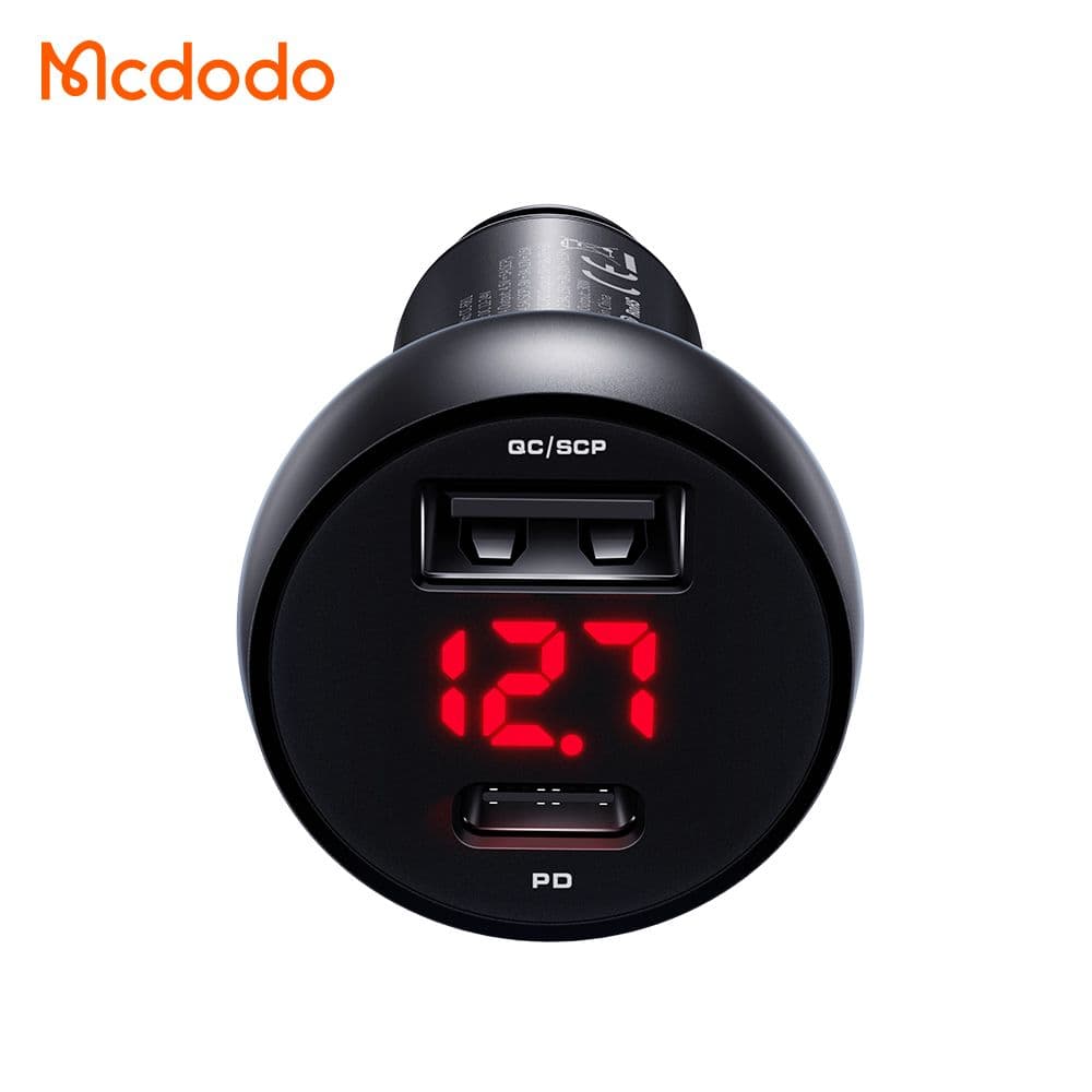 شارژر فندکی 2 پورت 30 وات 5 آمپر USB-A -Type-C دارای نمایشگر دیجیتالی برند مک دودو مدل Mcdodo CC-6810 — تصویر ۴