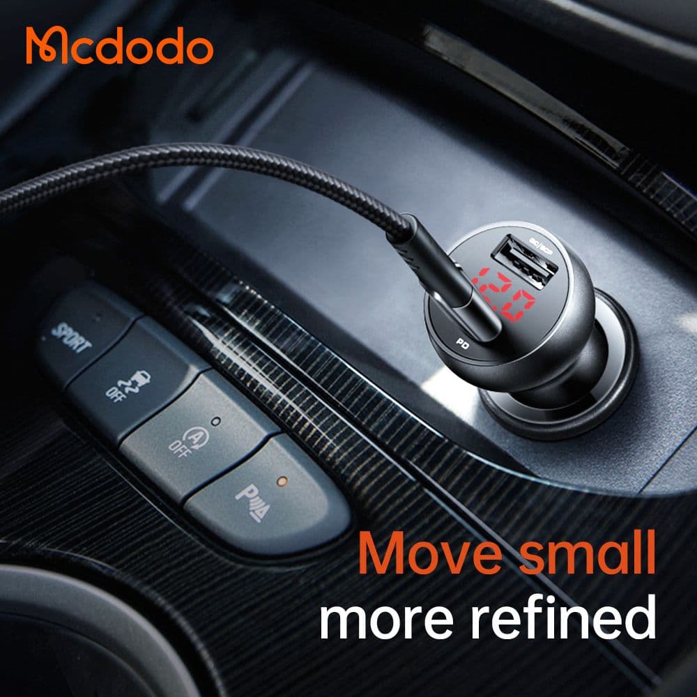 شارژر فندکی 2 پورت 30 وات 5 آمپر USB-A -Type-C دارای نمایشگر دیجیتالی برند مک دودو مدل Mcdodo CC-6810 — تصویر ۶