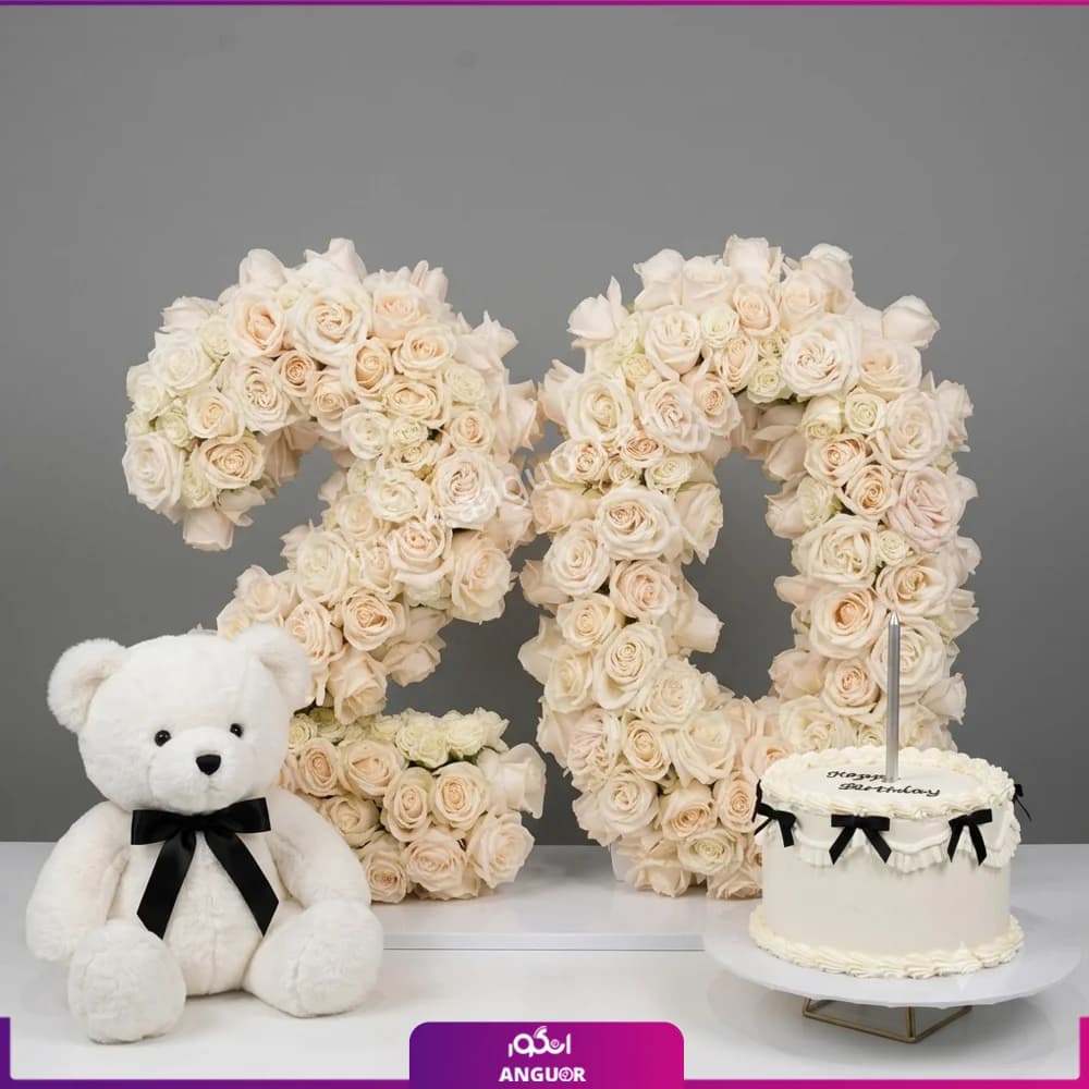 استند عدد با گل رز