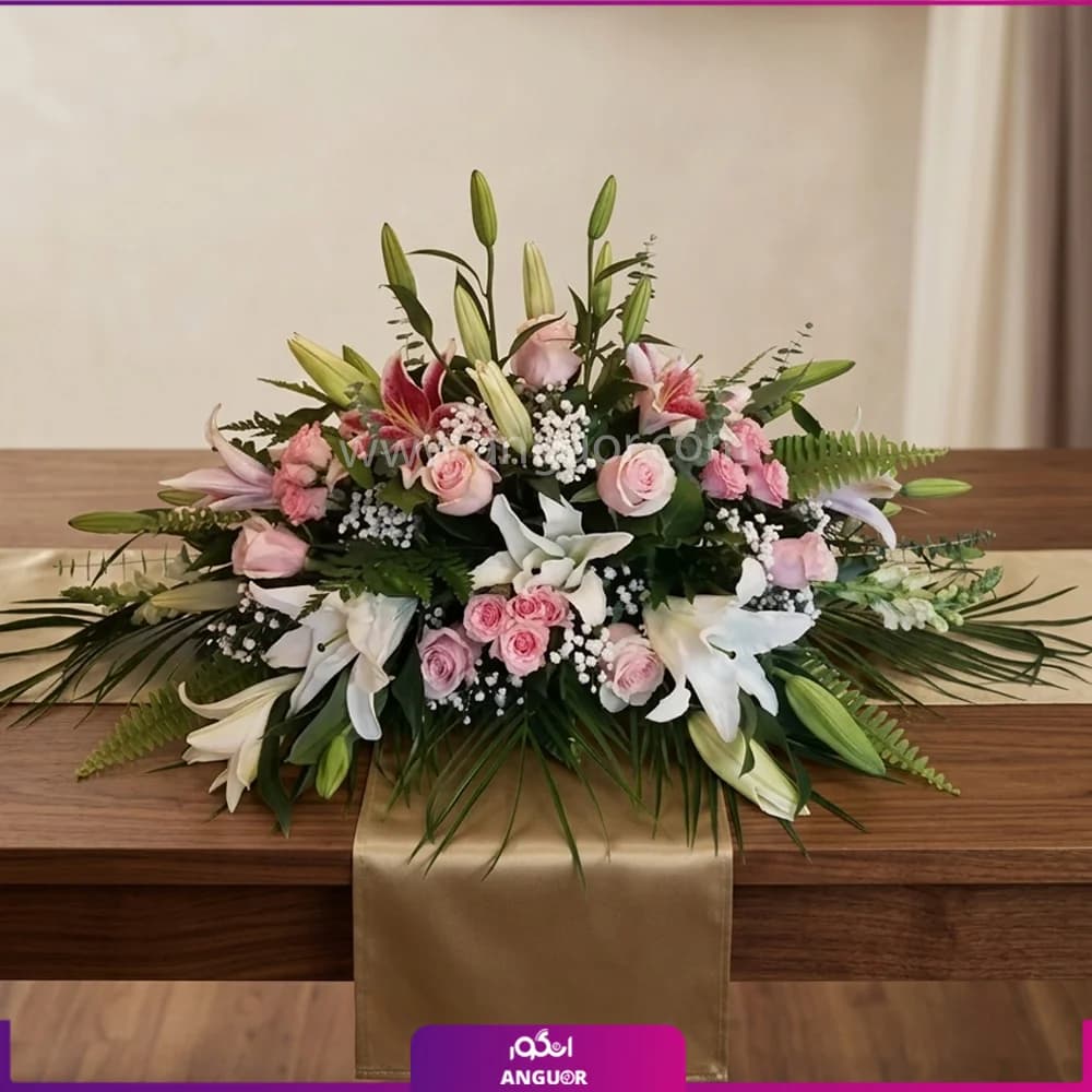 گل رومیزی طبیعی (لیلیوم و رز ) — تصویر ۳