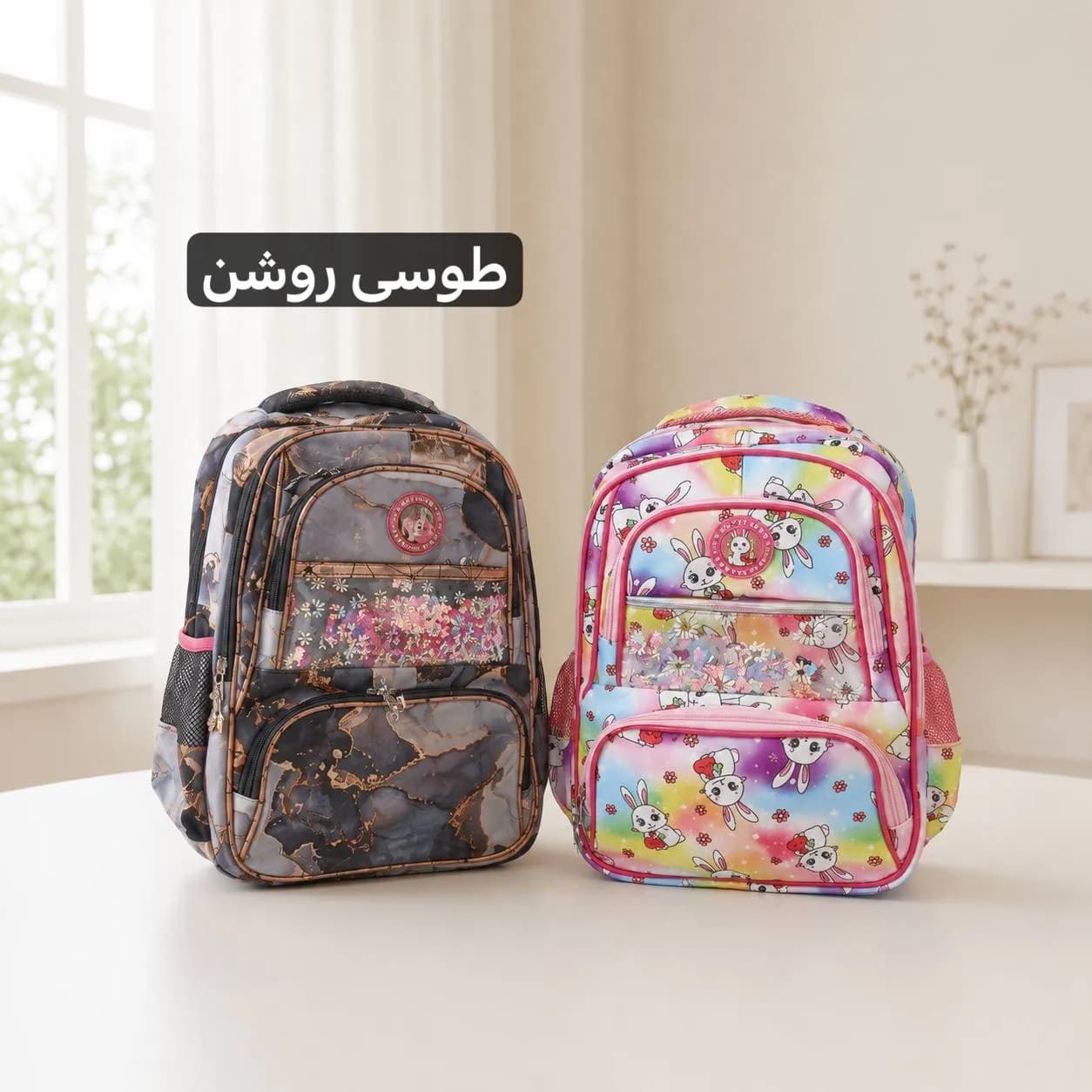 کوله پشتی مدرسه ای پارچه ای با ابعاد 43 در 31 سانتیمتر — تصویر ۶