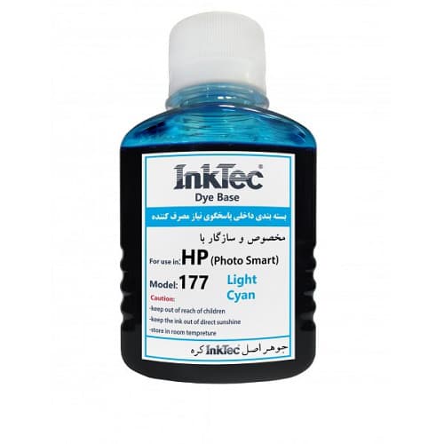 جوهر 100ml اینکتک داخلی 177 آبی روشن اچ پی Inktec 100ml ink HP 177 light cyan — تصویر ۵