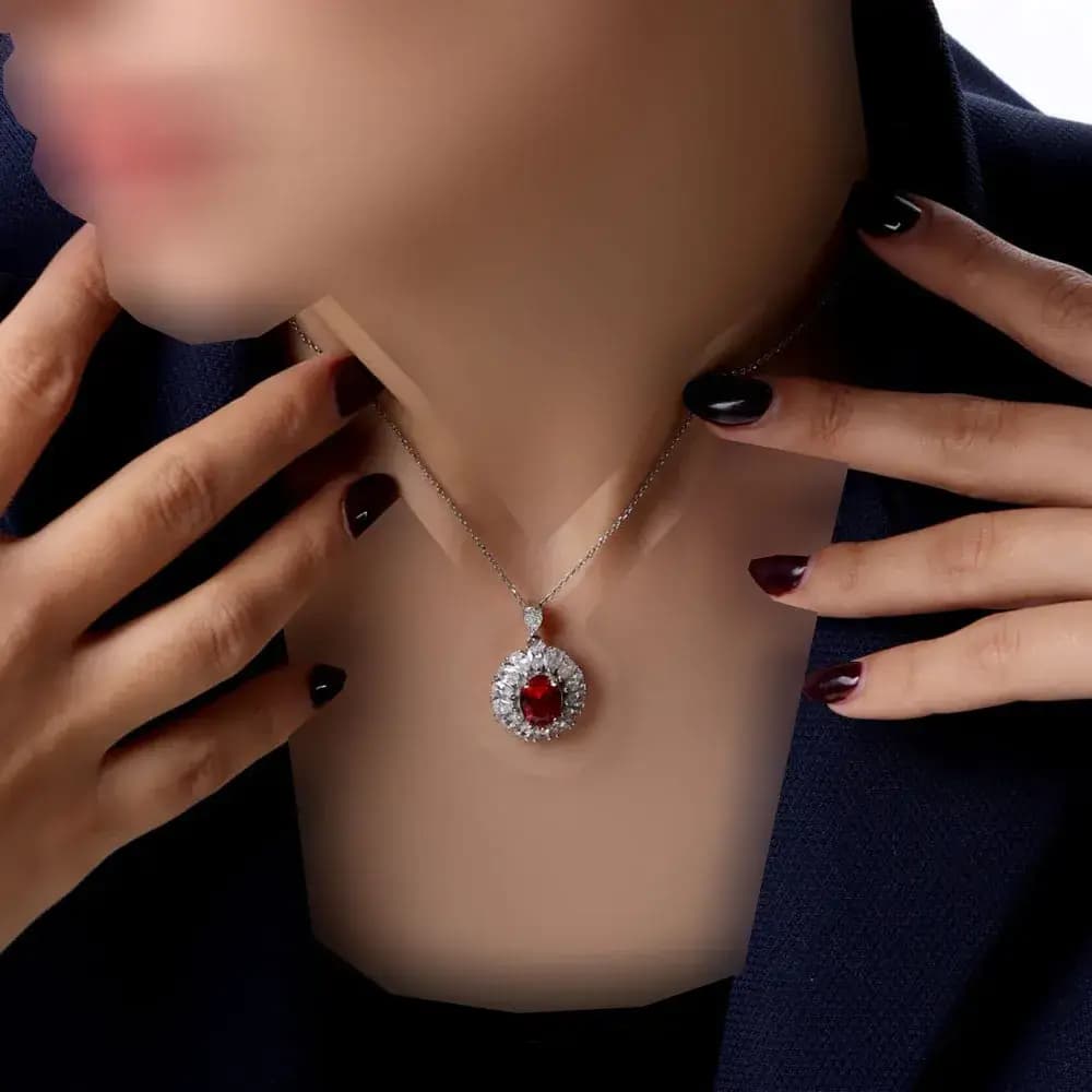 گردنبند نقره زنانه جی تی ای طرح جی نایس (بدون زنجیر) کد sv-204