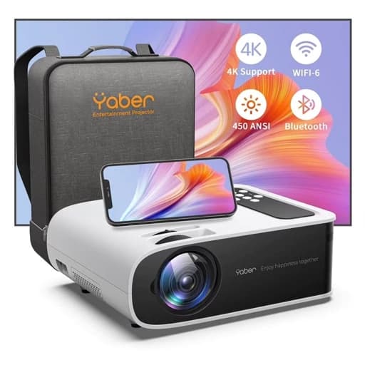 ویدیو پروژکتور برند YABER مدل Pro V8 با کیف حمل اورجینال امازون المان — تصویر ۷