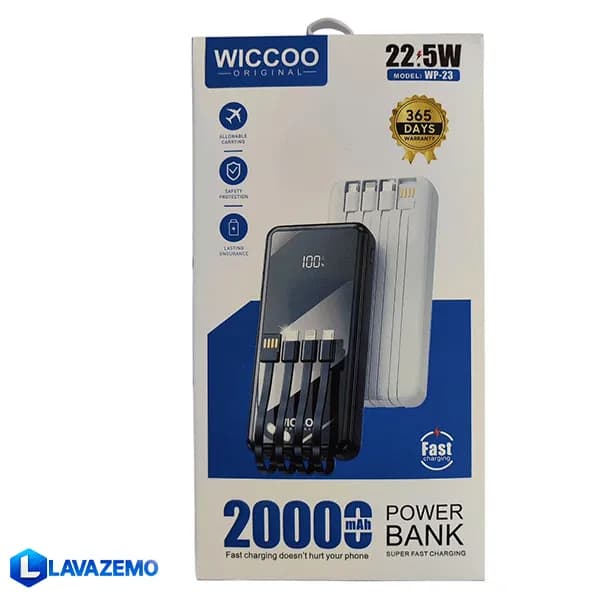 پاوربانک Wiccoo مدل WP-23 ظرفیت 20000 میلیآمپر — تصویر ۶
