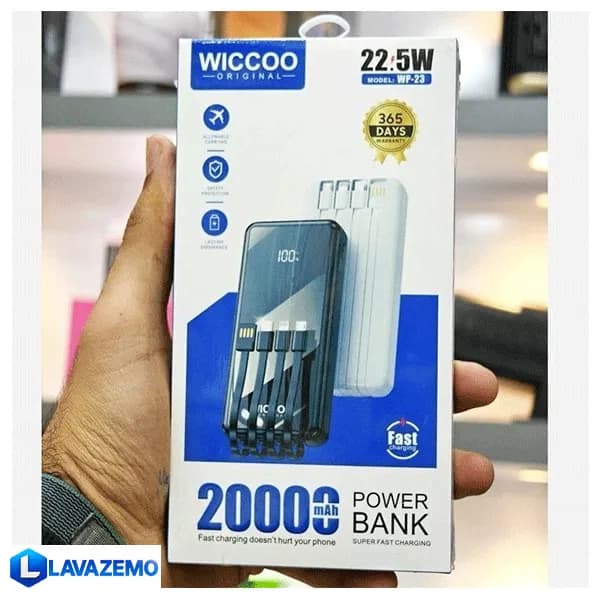 پاوربانک Wiccoo مدل WP-23 ظرفیت 20000 میلیآمپر — تصویر ۲