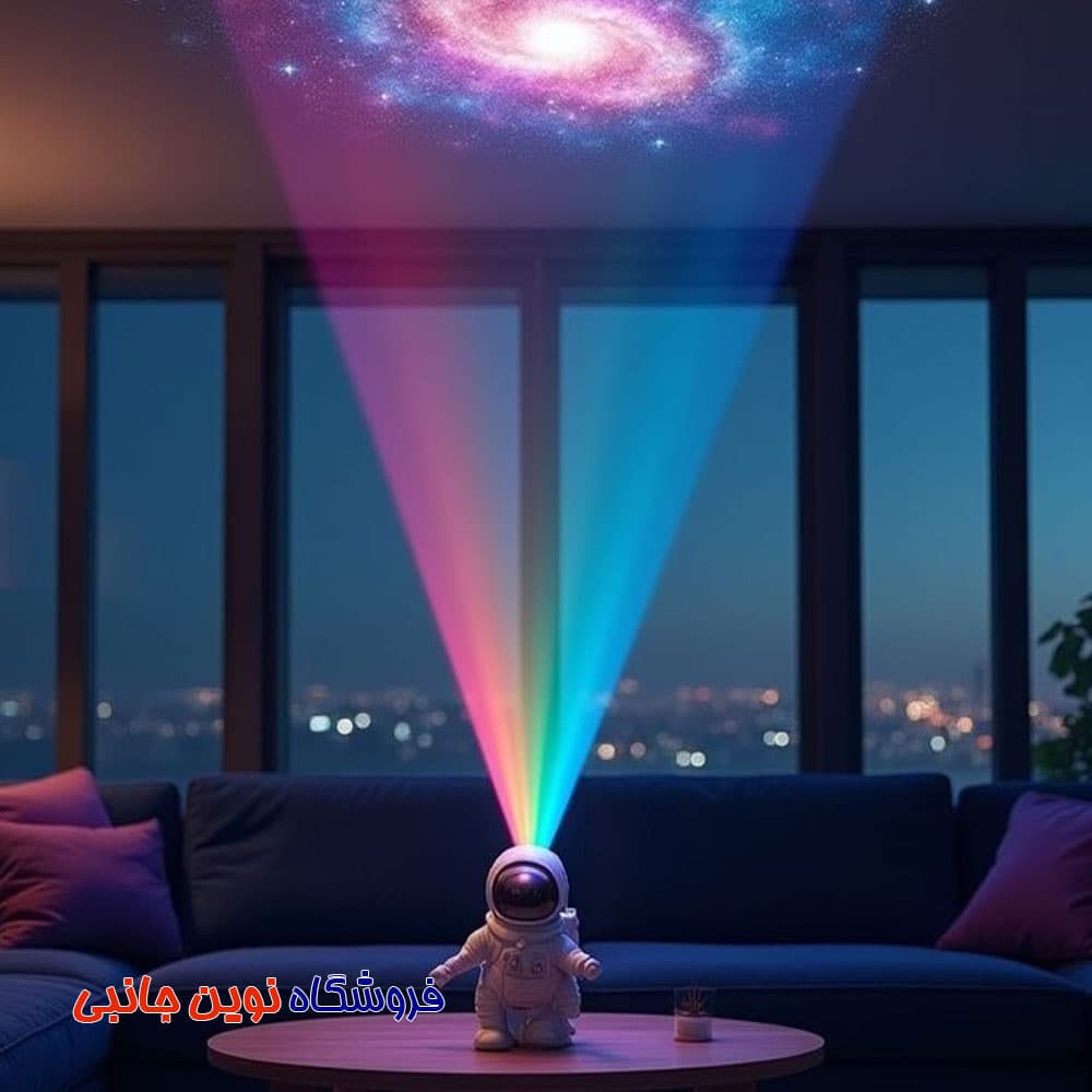 چراغ خواب پروژکتوری کهکشانی گرین لاین مدل astronaut ا green lion astronaut night light projector (تک/عمده) — تصویر ۷