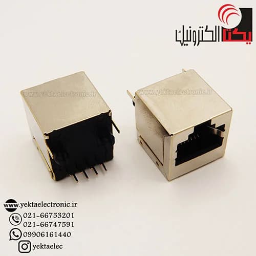 سوکت کانکتور شبکه مادگی RJ45 صاف فلزی 8 پین — تصویر ۲