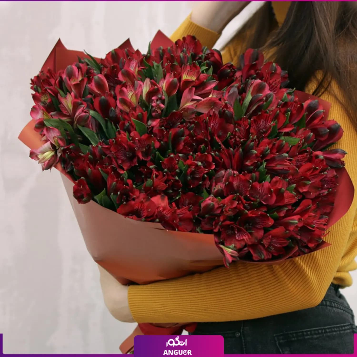 دسته گل آلسترومریا به رنگ عشق — تصویر ۷