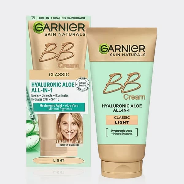 بی بی کرم کلاسیک گارنیه مدل Garnier BB Cream Hyaluronic Aloe All-In-1 All Skin Types 50ml — تصویر ۵