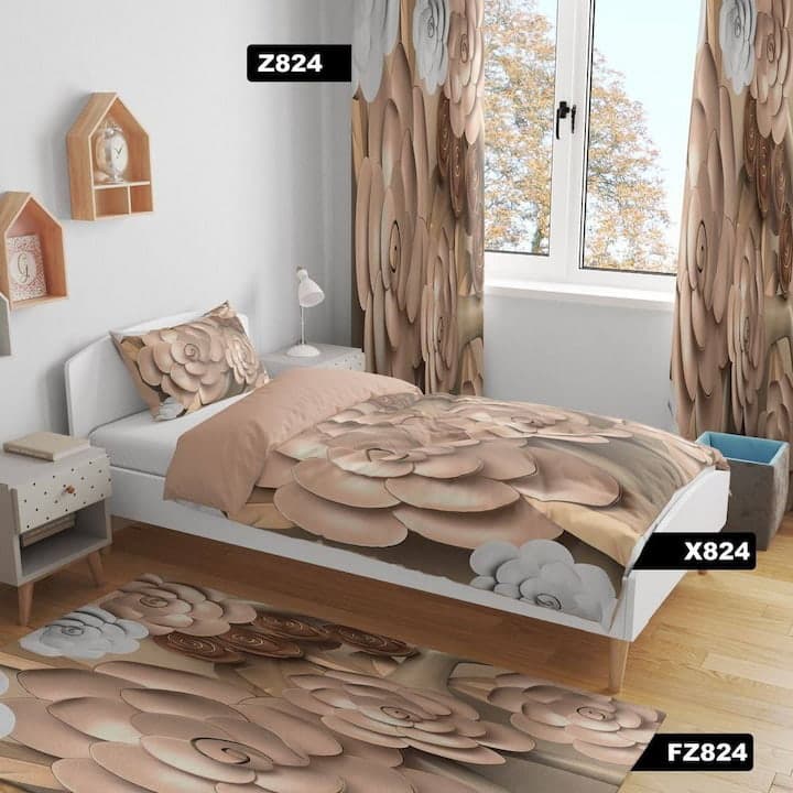 روتختی سه بعدی طرح گل طلایی کد 824