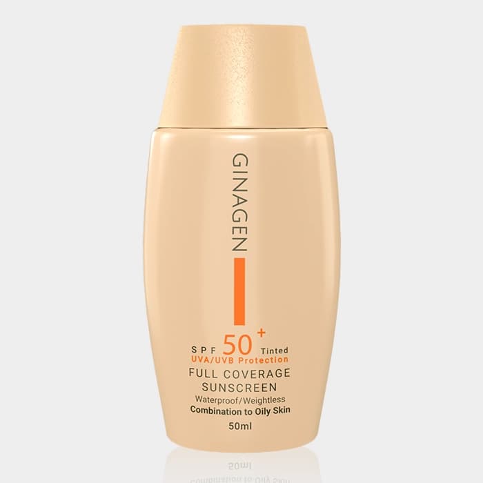 کرم ضد آفتاب رنگی پوست چرب ژیناژن Ginagen Combination To Oily Skin SPF 50 Tinted Sunscreen 50ml — تصویر ۲