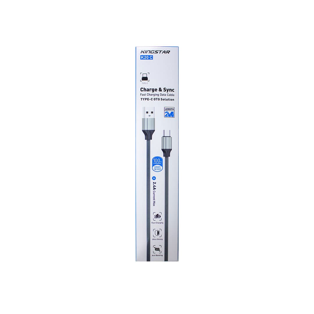 کابل Type-C کینگ استار K20C طول 2 متر — تصویر ۲