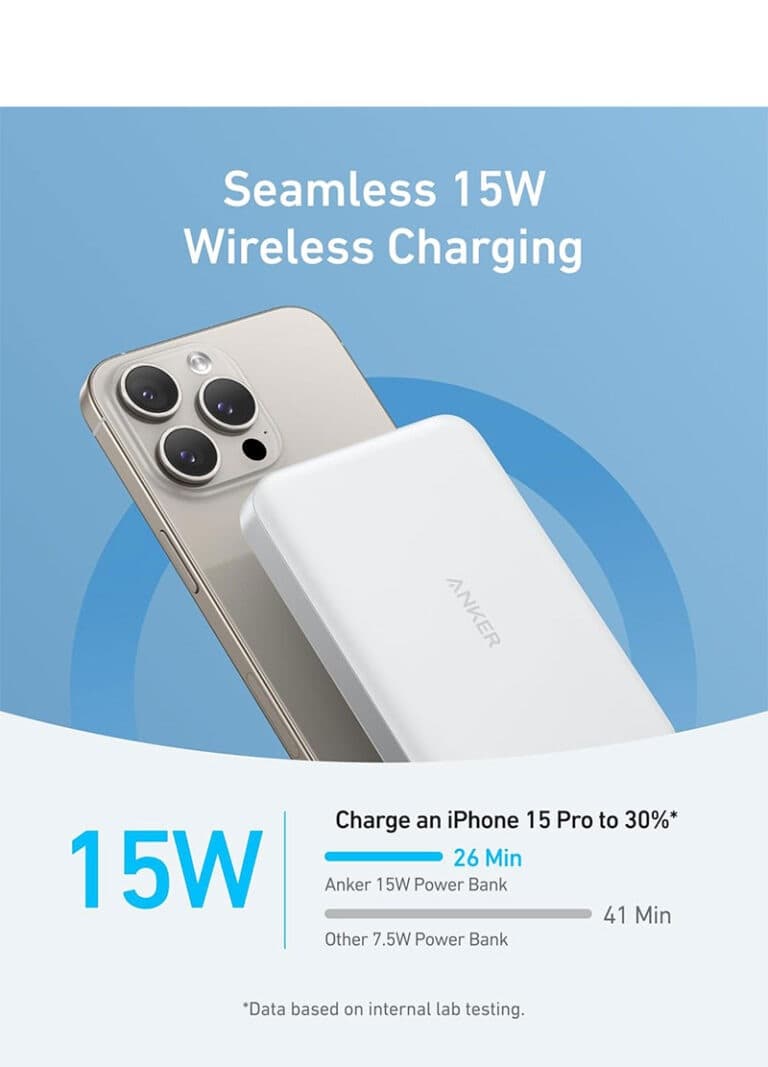 پاوربانک بیسیم انکر Anker Zolo Magnetic Power Bank 10K 30W مدل A1664 — تصویر ۵
