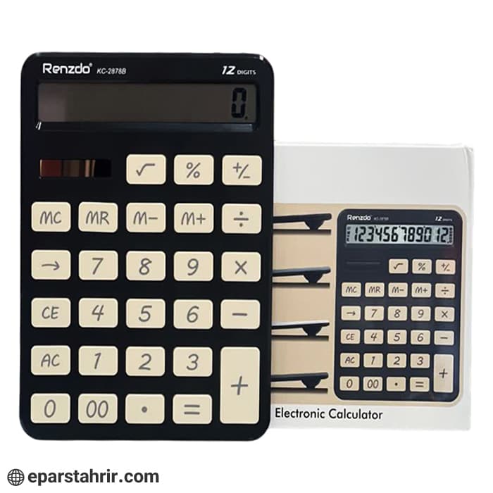 ماشین حساب سایز بزرگ برند رنزدو 12 رقم کد KC-2878B — تصویر ۴