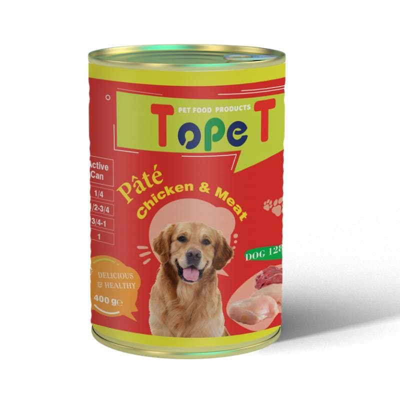کنسرو تاپت برای سگ🐶 مدل پته با طعم مرغ و گوشت وزن 400 گرم — تصویر ۲