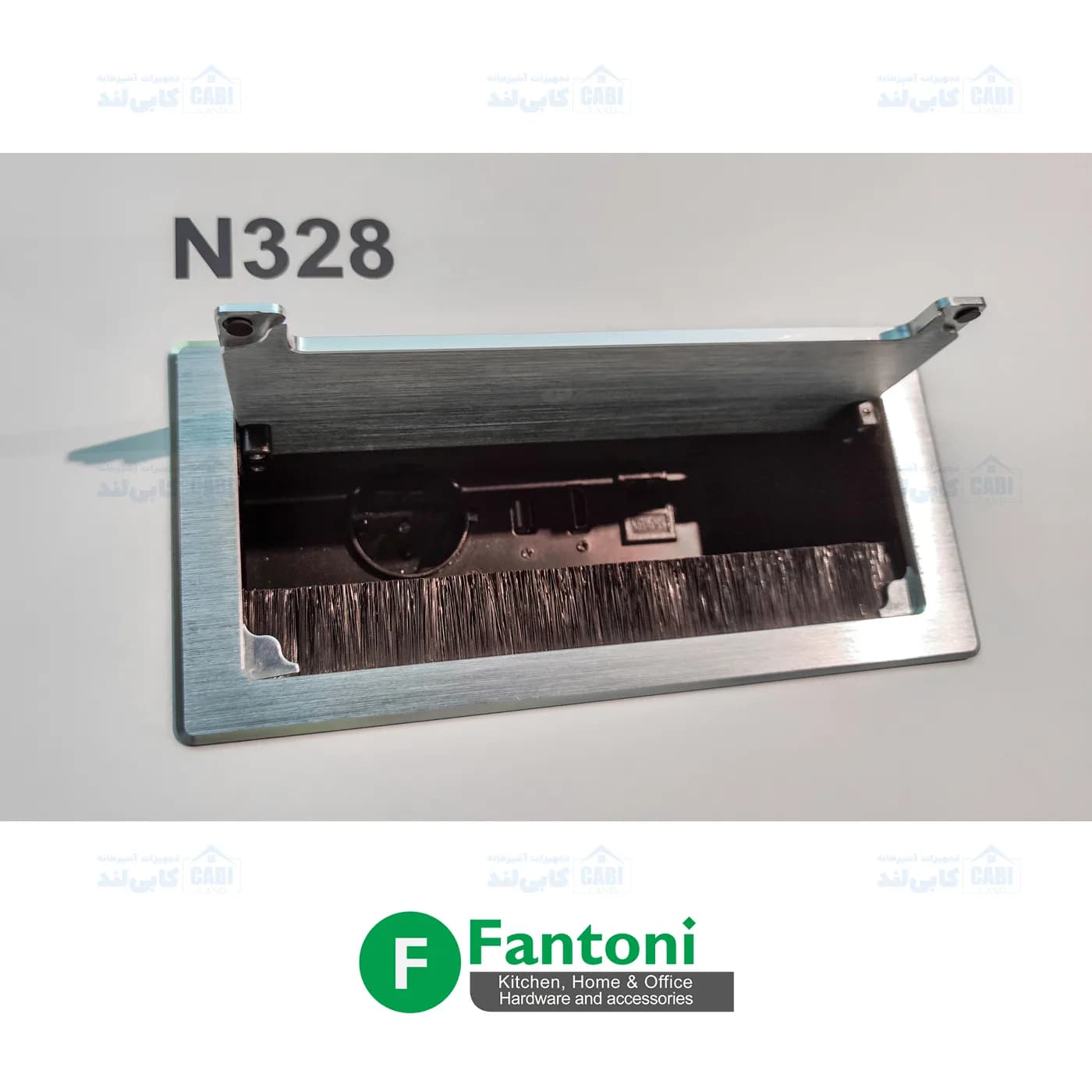پریز برق توکار با درب فلپ آرامبند فانتونی N329 و N328 — تصویر ۲