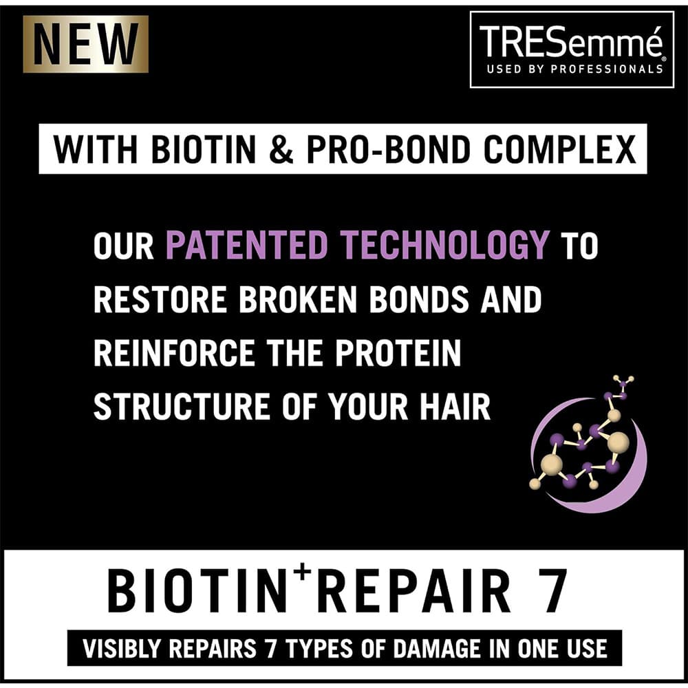 شامپو ترمیم کننده موهای آسیب دیده حاوی بیوتین ترزمی ترزمه TRESemme Shampoo Repair & Protect 7 with Biotin 700ml — تصویر ۱۲