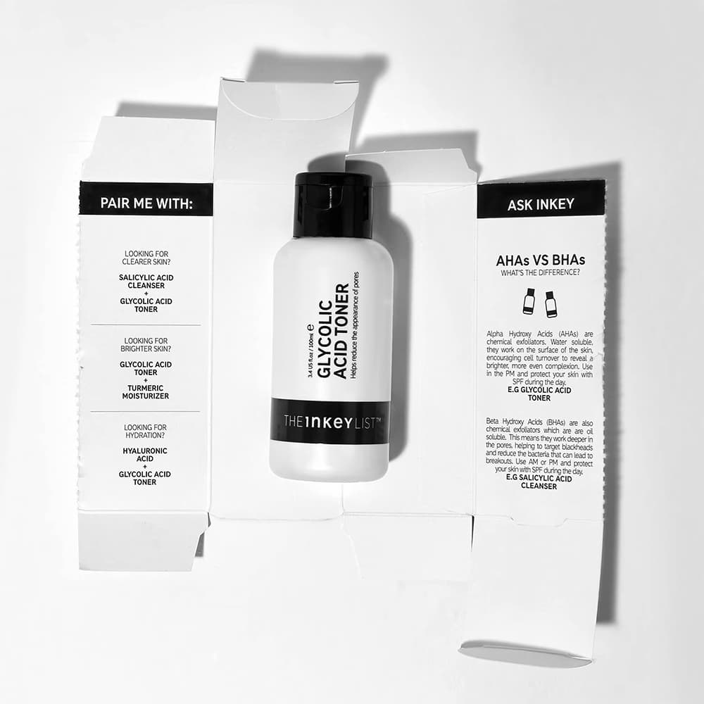 تونر لایه بردار و روشن کننده گلایکولیک اسید اینکی لیست The INKEY List Glycolic Acid Toner 100ml — تصویر ۲
