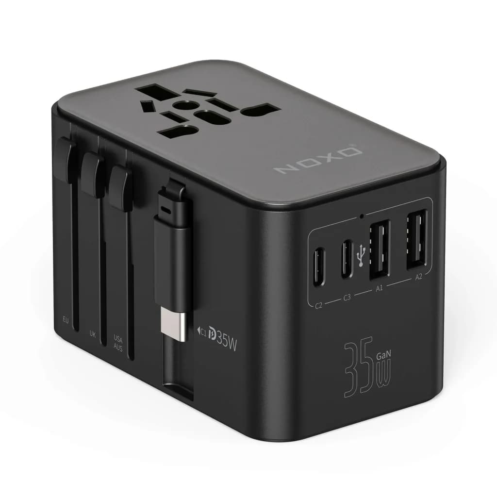 مبدل برق یونیورسال 2500 وات 4 پورت + کابل جمعشونده نوکسو مدل UN‑N4 با شارژ سریع 35 وات — تصویر ۵