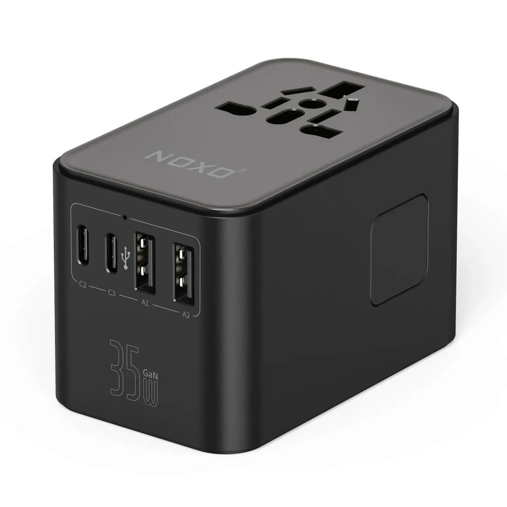 مبدل برق یونیورسال 2500 وات 4 پورت + کابل جمعشونده نوکسو مدل UN‑N4 با شارژ سریع 35 وات — تصویر ۴