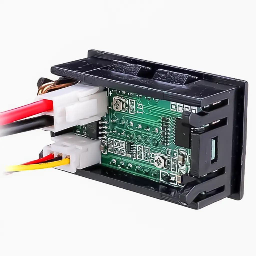 ماژول ولت متر و آمپرمتر پنلی (روپنلی) 100V-10A آبی و قرمز مدل DSN-VC-288 — تصویر ۲