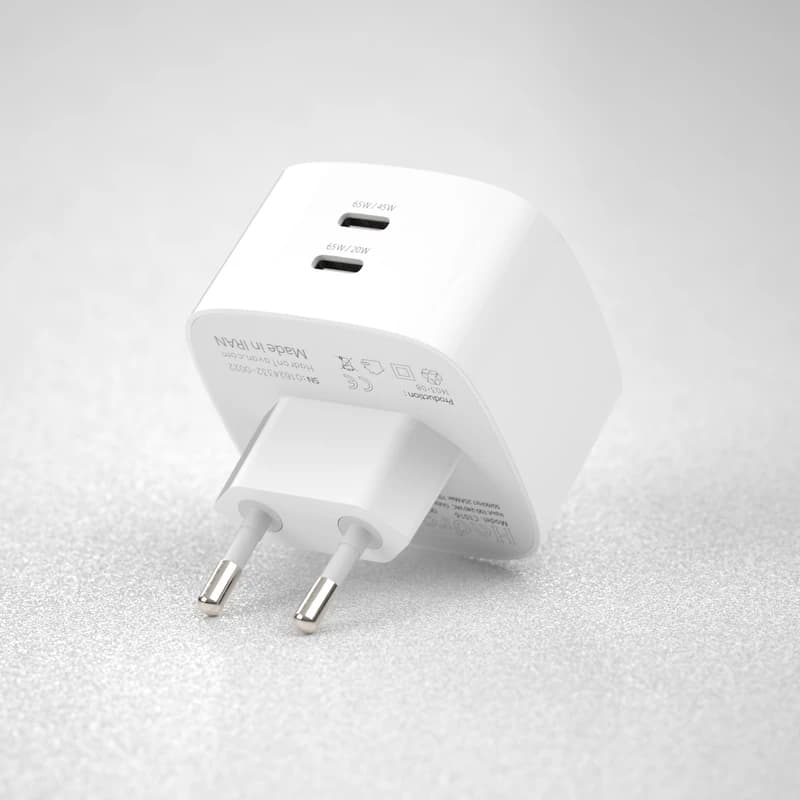 شارژر دیواری 65 وات هادرون Hadron مدل C1016 با دو پورت تایپ سی — تصویر ۱۲