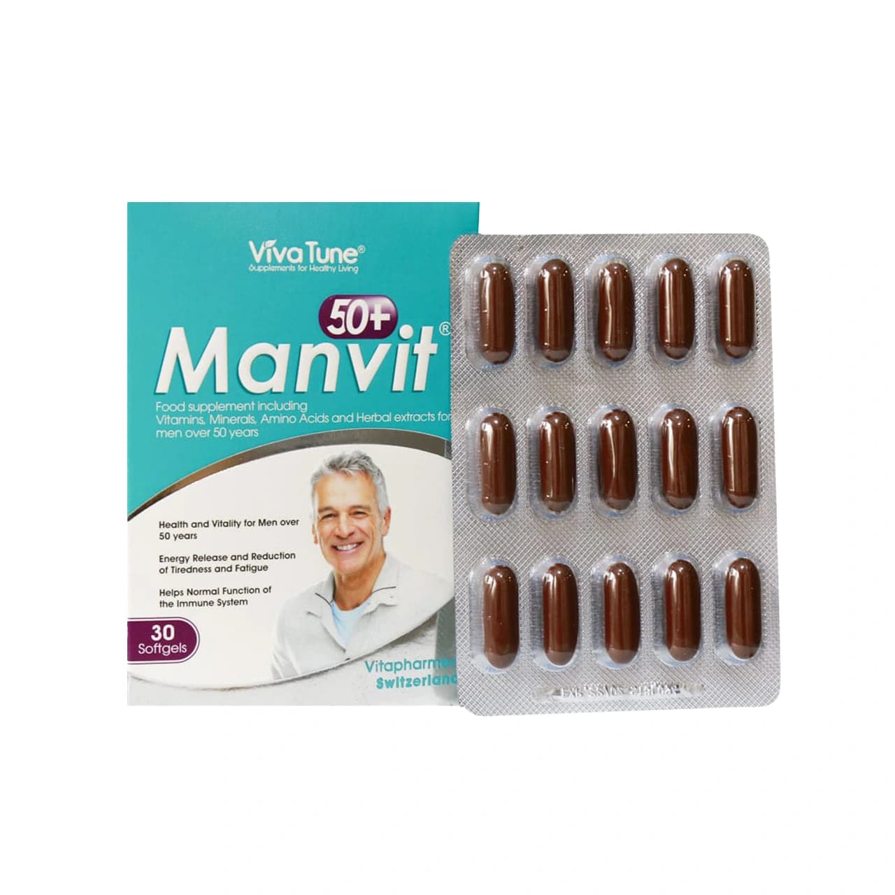 کپسول ژلاتینی من ویت 50 سال به بالا ویواتون 30 عدد