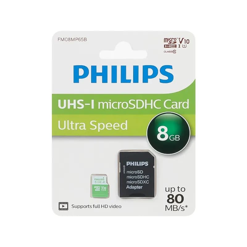 کارت حافظه MicroSDHC فیلیپس Ultra Speed کلاس 10 ظرفیت 8 گیگابایت + خشاب — تصویر ۴