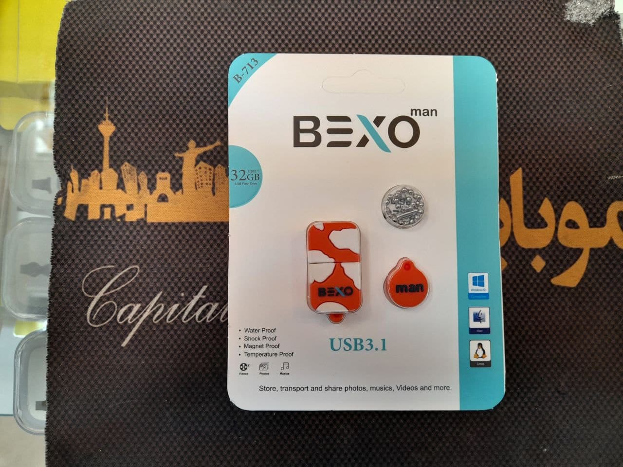 فلش مموری بکسو مدل B-713 ظرفیت 32 گیگابایت USB 3.1 طرحدار بدنه سیلیکونی — تصویر ۳