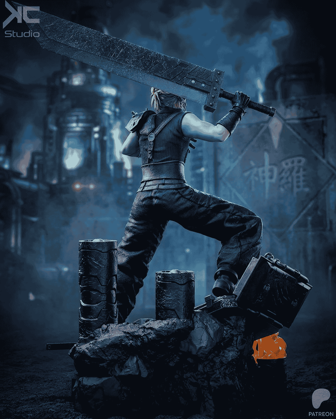 ⚔️☁️ فیگور کلود استرایف (Cloud Strife) | ارتفاع 40 سانتیمتر | جنس PLA+ — تصویر ۱۰
