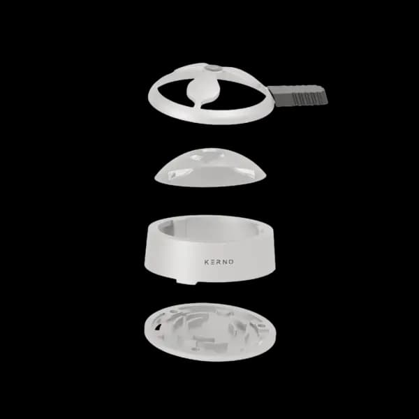 هات سوز قلیان کرنو نقره ای kerno hookah burner silver — تصویر ۲