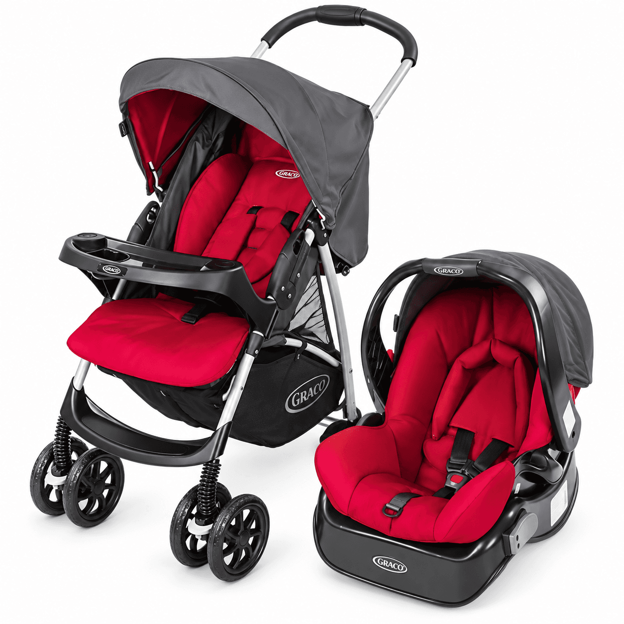 ست کالسکه و کریر گراکو Graco Travel System مشکی قرمز — تصویر ۶